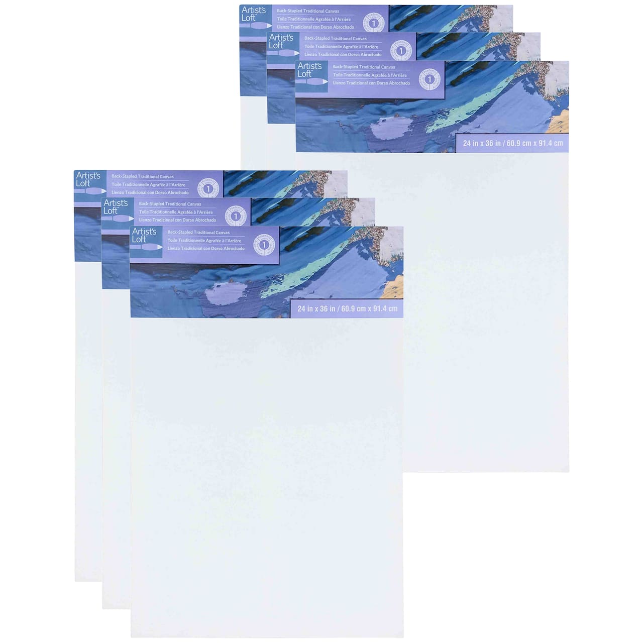 6 Pack: Level 1 Back Stapled Traditional Canvas by Artist's Loft®